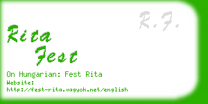 rita fest business card